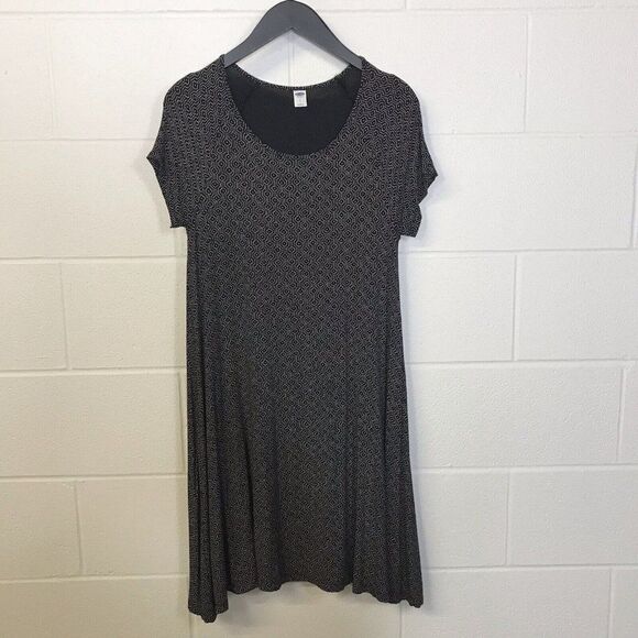 Old Navy Womens Black/White Short Sleeve Stretchy A-Line Dress Size Small - Picture 12 of 13